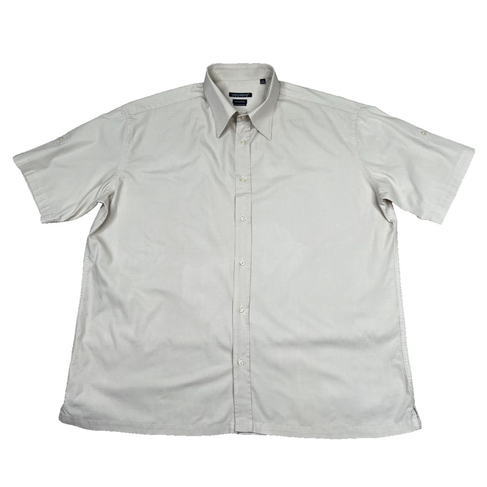 Marco Serussi Camicia Mens Short Adjustable Sleeve Button down Shirt XXL 45-46